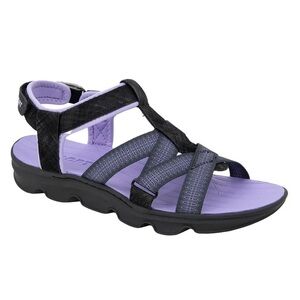 Jsport Ladies' Strap Sandal, Black/Purple, US 7